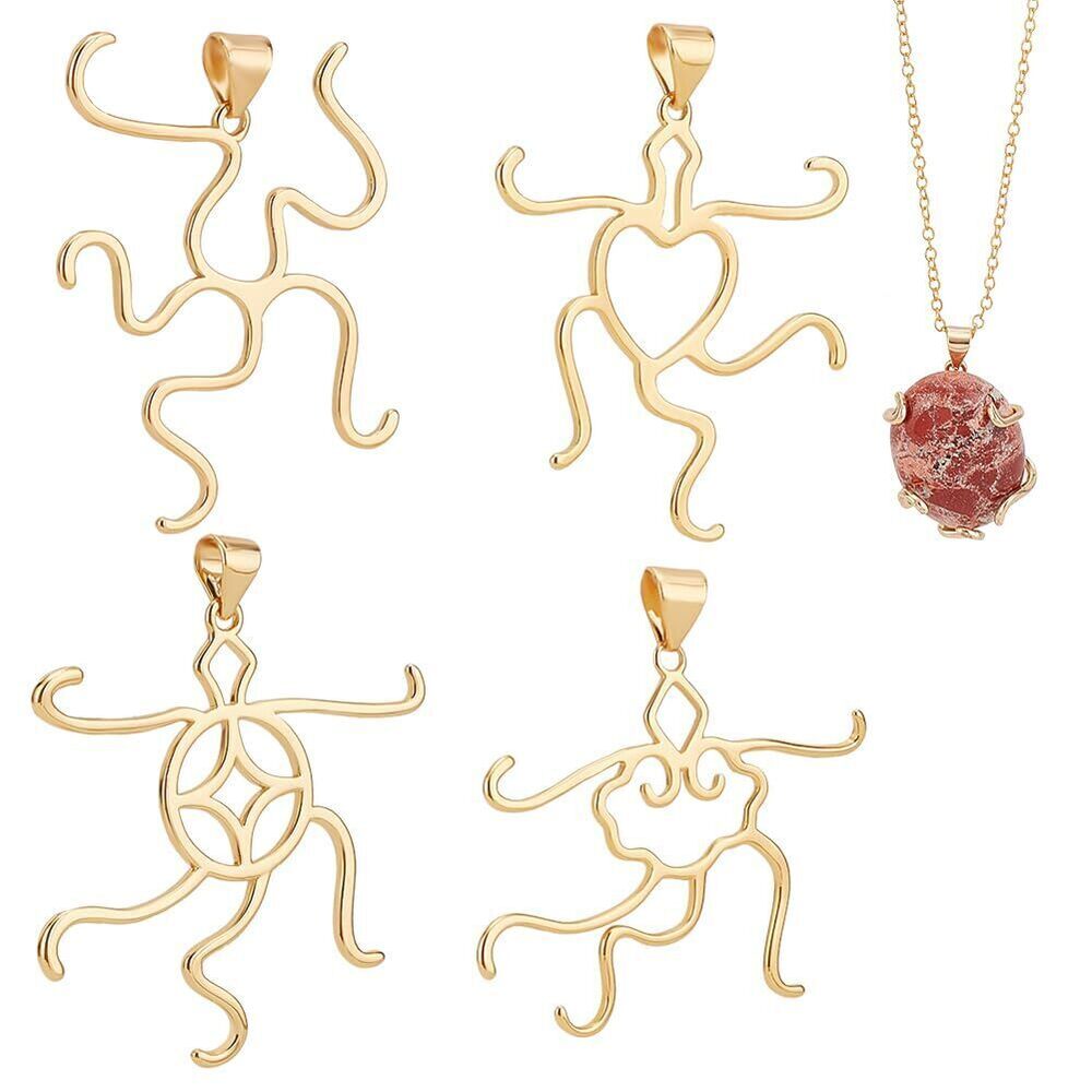 7180 4pcs 18K Gold Claw Prong Pendant Setting Blank Gold Pendant Tray Base